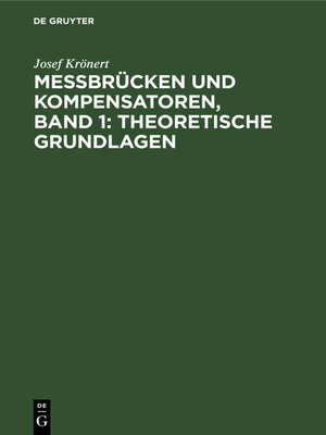 cover image of Messbrücken und Kompensatoren, Band 1